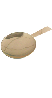 Paten: Pewter paten with handle