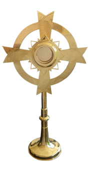 Monstrance: Beautiful Gold Plated 4 Leafs Monstrance